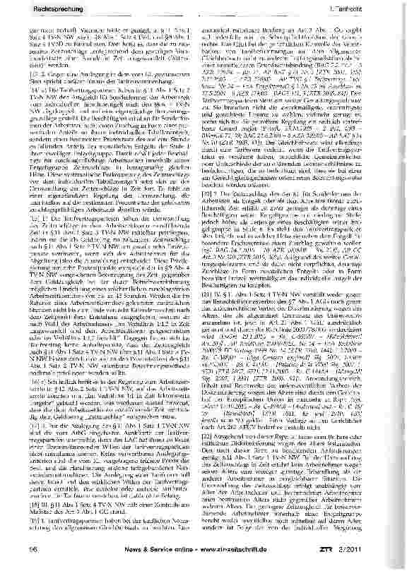 Vorschauseite 3: Umwandlung von tariflichen Zeitzuschlägen in Zeit - BerechnungSpartentarifvertrag Nahverkehrsbetriebe vom 25.5. 2001 {TV-N NW) §11 Abs.1