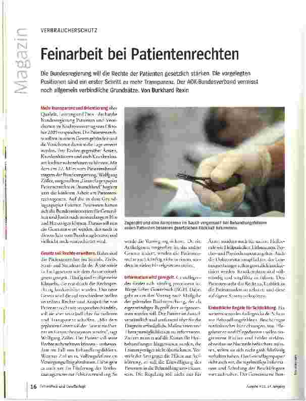 Vorschauseite 1: Feinarbeit bei Patientenrechten