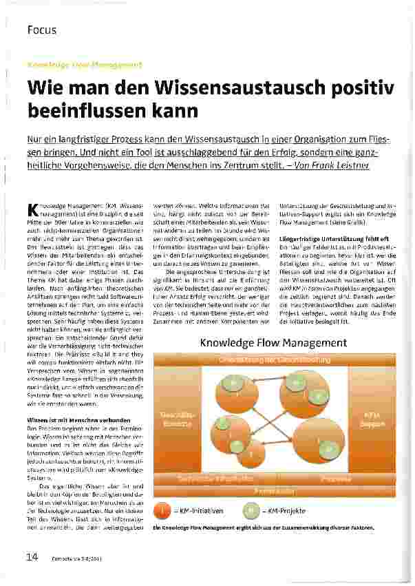 Vorschauseite 1: Wie man den Wissensaustausch positiv beeinflussen kann