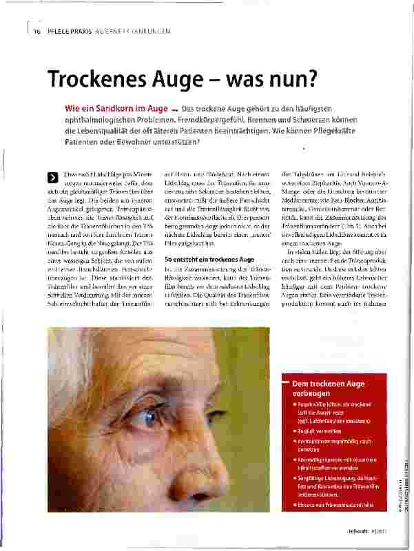 Vorschauseite 1: Trockenes Auge - was nun?