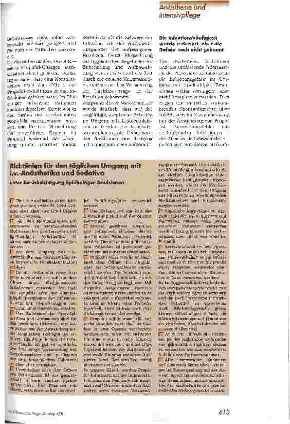 Vorschauseite 2: Handhabung von Propofol-Emulsionen Infektionsvermeidung in der Anästhesie