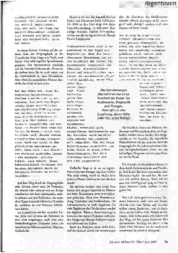 Vorschauseite 2: Aspirin und Mate Eine Reportage über Alltagssorgen und Iimprovisationstalent in der Notaufnahme eines argentinischen Krankenhauses