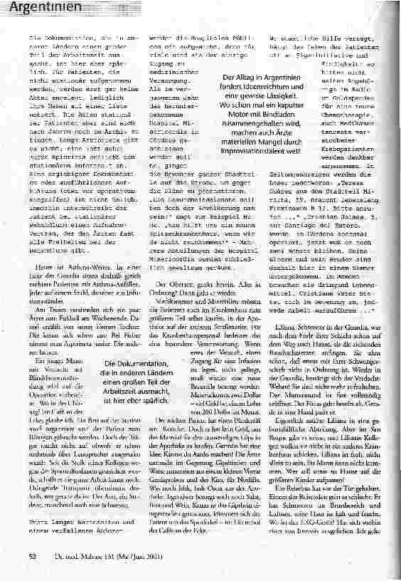 Vorschauseite 3: Aspirin und Mate Eine Reportage über Alltagssorgen und Iimprovisationstalent in der Notaufnahme eines argentinischen Krankenhauses