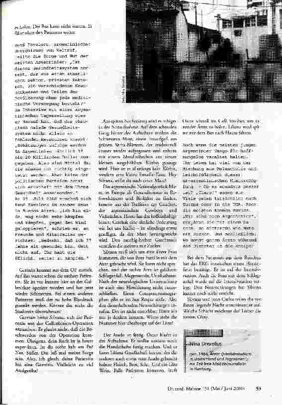 Vorschauseite 4: Aspirin und Mate Eine Reportage über Alltagssorgen und Iimprovisationstalent in der Notaufnahme eines argentinischen Krankenhauses