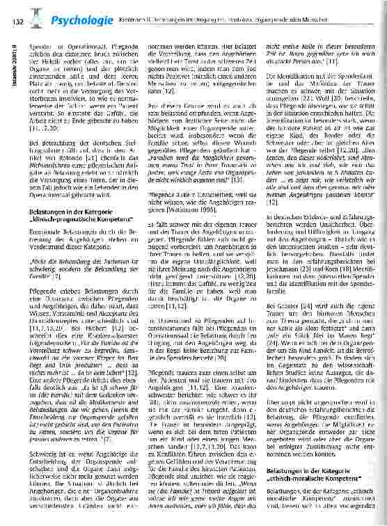 Vorschauseite 3: Die Belastungen von Pflegenden im Umgang mit hirntoten, potenziell organspendenden Menschen