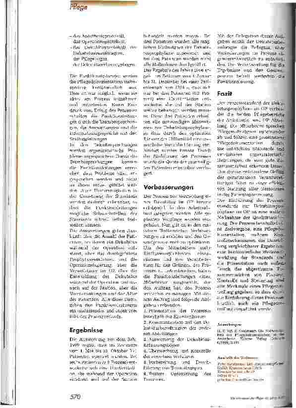 Vorschauseite 5: Prozessstandards zur Dekubitusprophylaxe im OP OP-Pflege, 2. Teil
