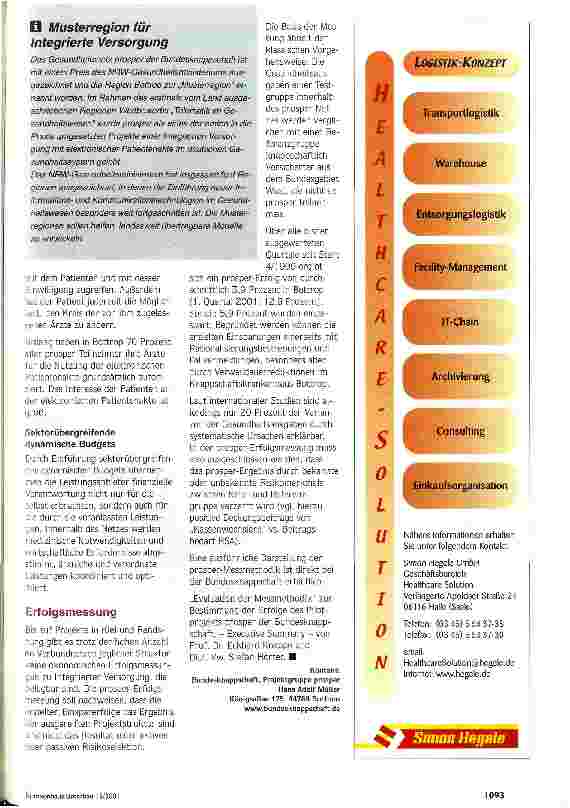 Vorschauseite 4: Gesund im Verbund Integrierte Versorgung als Schlüssel für erfolgreiches Disease Management