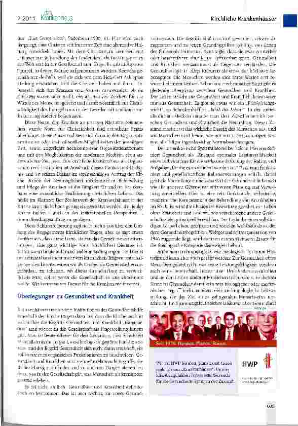 Vorschauseite 3: Der Stellenwert der katholischen Krankenhäuser in der Kirche