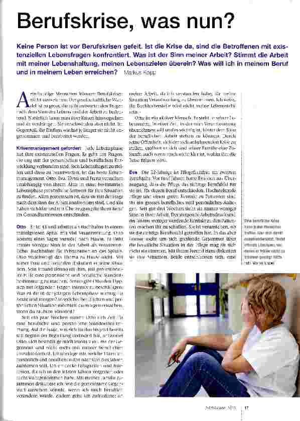Vorschauseite 1: Berufskrise, was nun?
