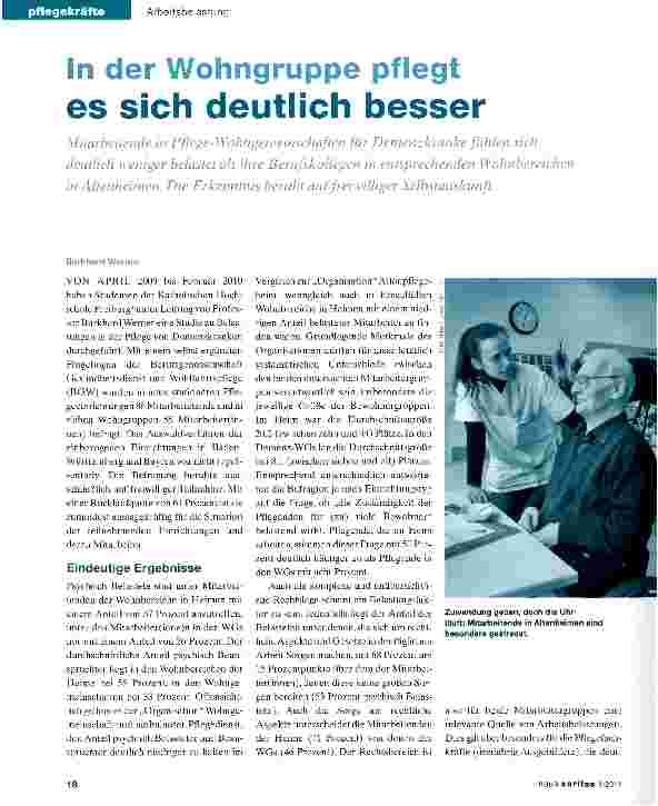 Vorschauseite 1: In der Wohngruppe pflegt es sich deutlich besser