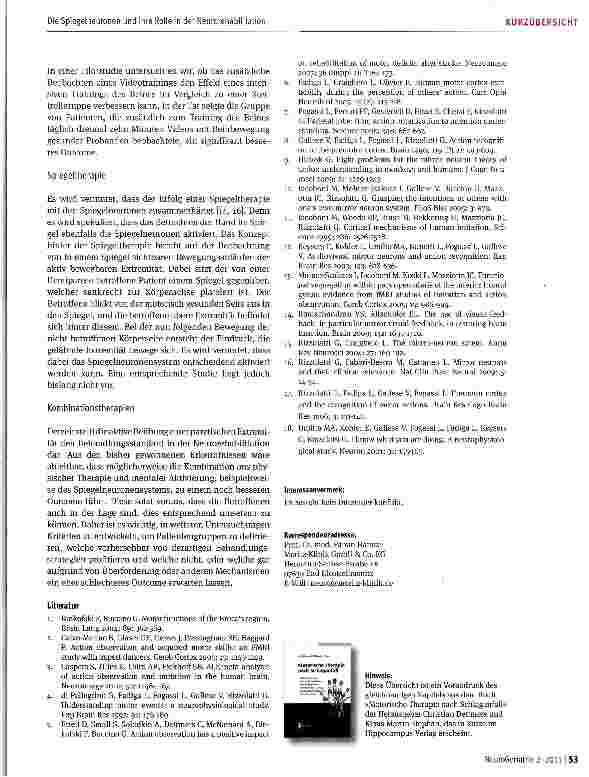 Vorschauseite 3: Die Spiegelneuronen und ihre Rolle in der Neurorehabilitation