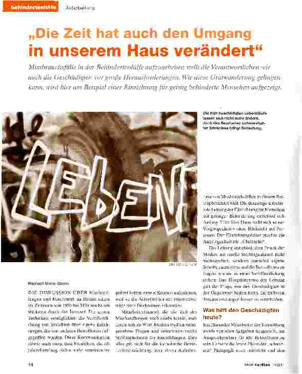 Vorschauseite 1: „Die Zeit hat auch den Umgang in unserem Haus verändert