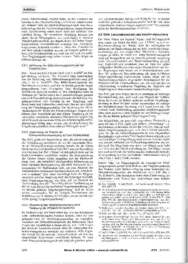 Vorschauseite 4: Richterrecht: Zermentierung gekündigter tariflicher bzw. betrieblicher Vergütungsordnungen