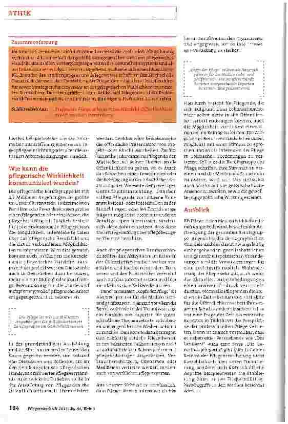 Vorschauseite 3: Medieneinfluss: Pflege zwischen Wahrnehmung und WirklichkeitArbeiten wie bei Schwester Stefanie?
