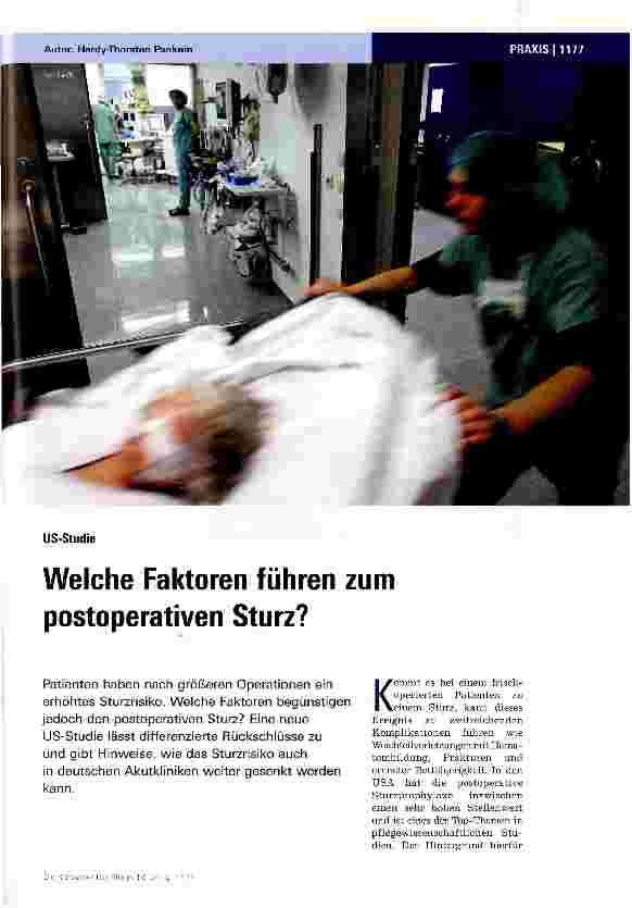 Vorschauseite 1: Welche Faktoren führen zum postoperativen Sturz?