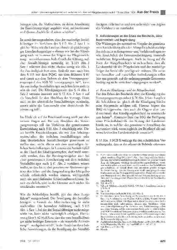 Vorschauseite 6: Entscheidungskompetenz und -verfahren zum Erlass von Mängelbescheiden nach § 115 Abs. 2 Satz 1 SGB2 - zugleich Anmerkungen zur Dogmatik der Kündigung des Versorgungsvertrags (Teil…