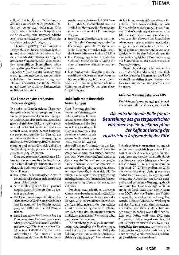 Vorschauseite 2: GKV-Versorgungsstrukturgesetz: Vergibt der Gesetzgeber eine Chance?