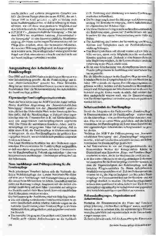 Vorschauseite 2: Zur Vernetzung von Familienpflege und Sozialstationen