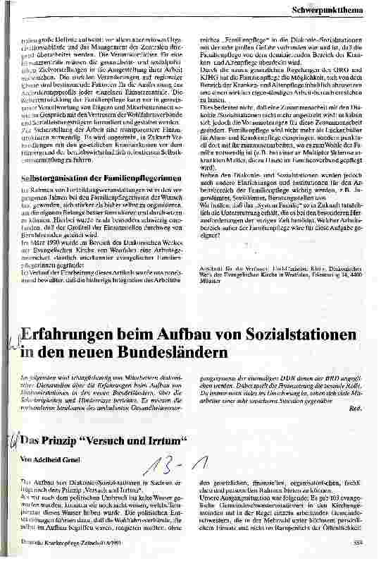 Vorschauseite 3: Zur Vernetzung von Familienpflege und Sozialstationen