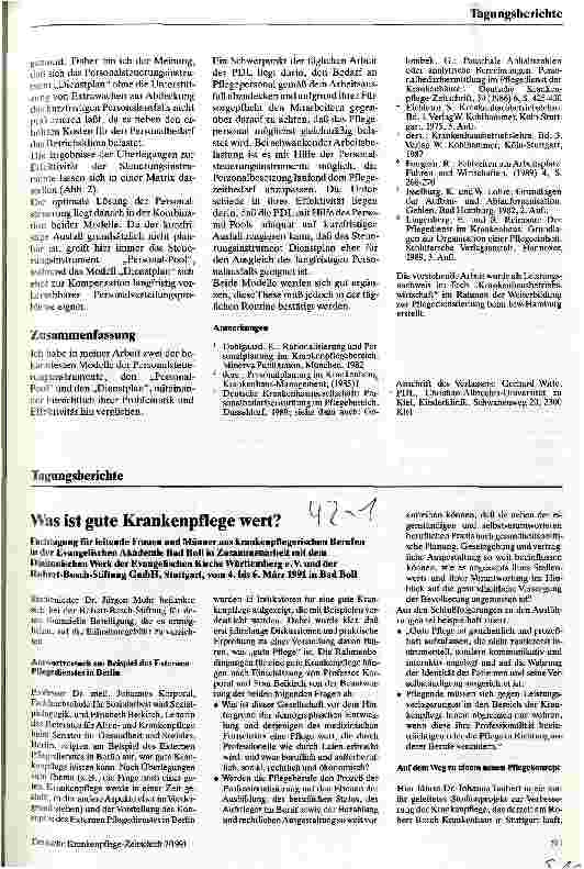 Vorschauseite 1: Was ist gute Krankenpflege wert?