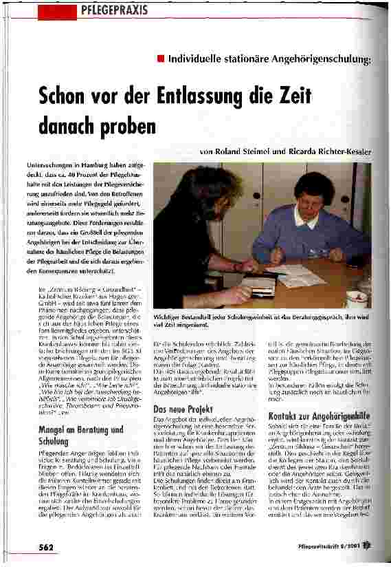 Vorschauseite 1: Schon vor der Entlassung die Zeit danach proben