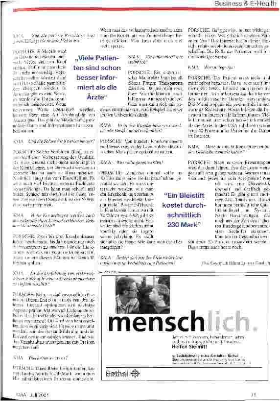 Vorschauseite 2: Höhere Effizienz in Krankenhäusern durch Informationstechnik