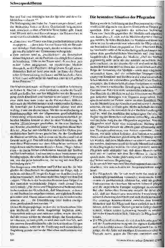 Vorschauseite 3: Trauer im Krankenhaus Gedanken zur Kultur des Umgehens mit Sterben und Tod