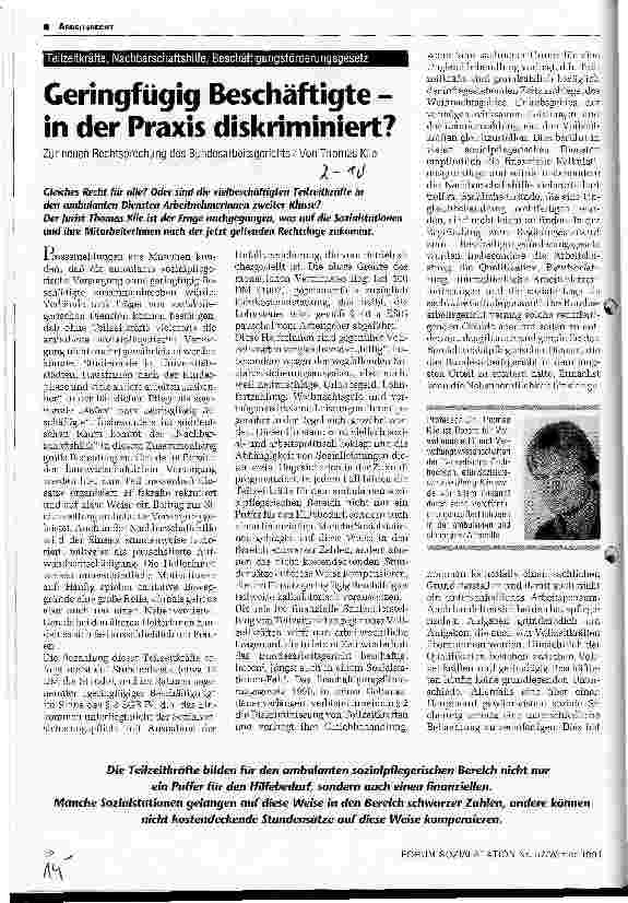 Vorschauseite 1: Geringfügig Beschäftigte - in der Praxis diskriminiert?