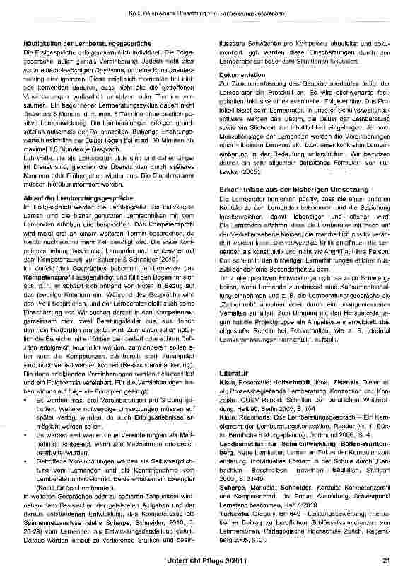 Vorschauseite 2: Beispielhafte Umsetzung von Lernberatungsgesprächen