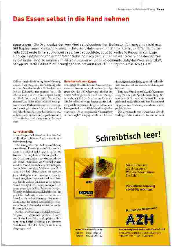 Vorschauseite 1: Das Essen selbst in die Hand nehmen