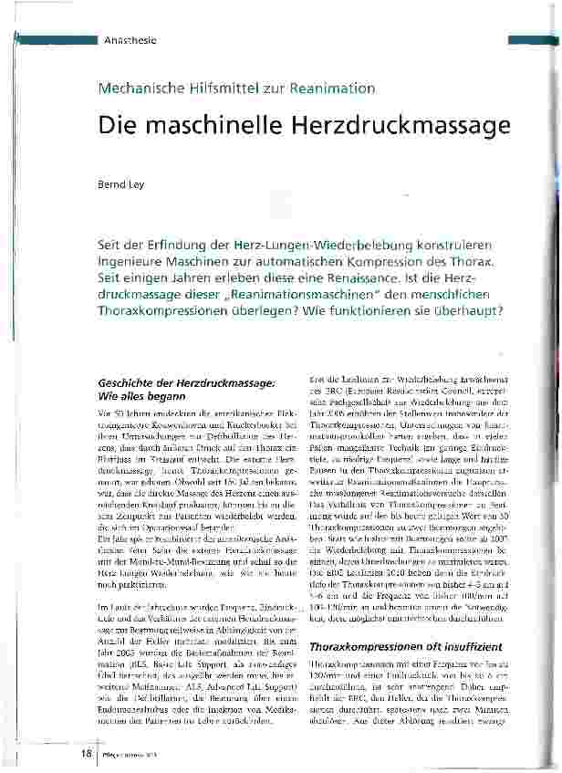 Vorschauseite 1: Die maschinelle Herzdruckmassage