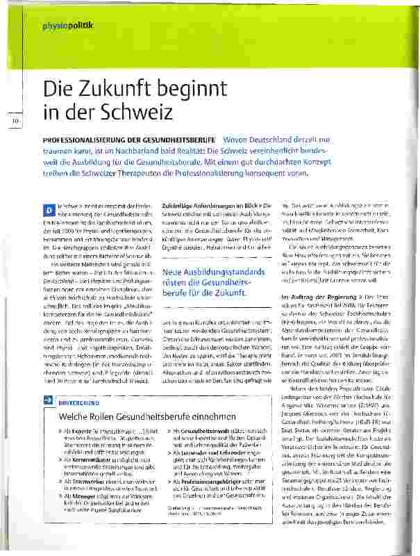 Vorschauseite 1: Die Zukunft beginnt in der Schweiz