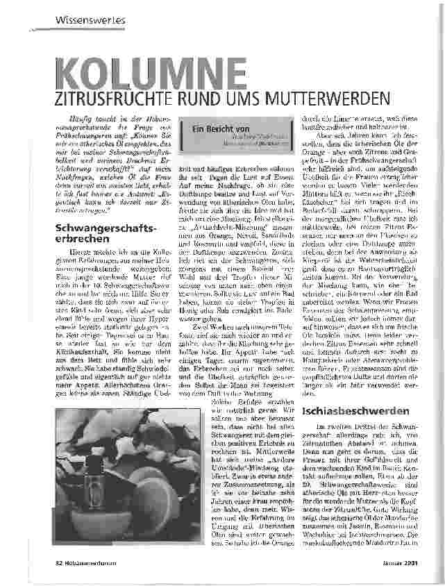 Vorschauseite 1: KOLUMNEZITRUSFRÜCHTE RUND UMS MUTTERWERDEN