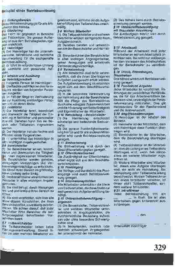 Vorschauseite 4: Betriebliche Organisation - Pflichtaufgabe für Heime