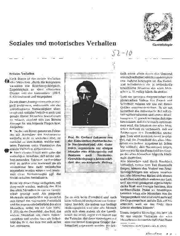 Vorschauseite 1: Soziales und motorisches Verhalten
