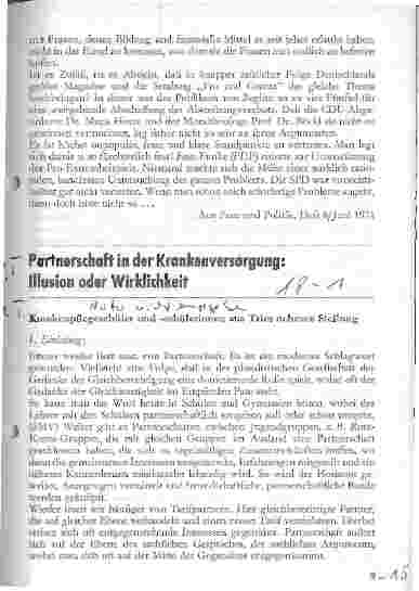 Vorschauseite 1: Partnerschaft in der Krankenversorgung: Illusion und Wirklichkeit