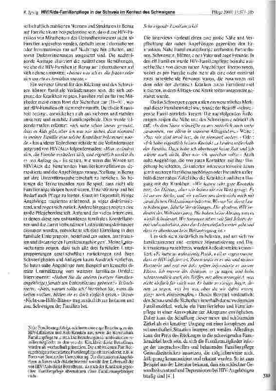 Vorschauseite 4: HIV/Aids-Familienpflege in der Schweiz im Kontext des Schweigens
