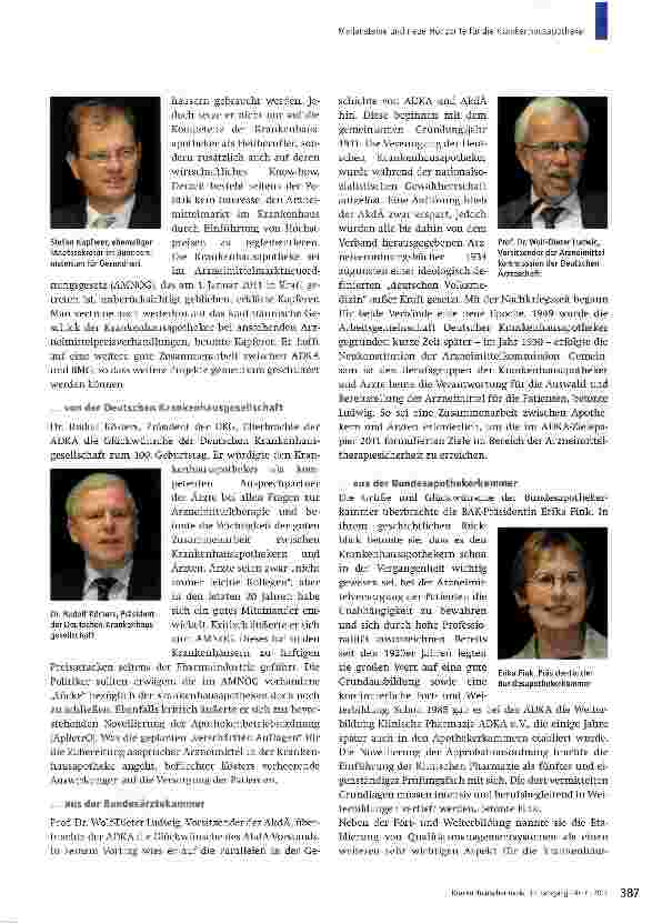 Vorschauseite 2: Meilensteine und neue Horizonte für die Krankenhausapotheker