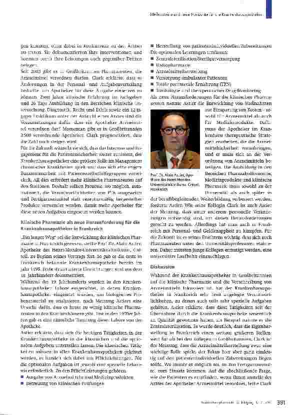 Vorschauseite 6: Meilensteine und neue Horizonte für die Krankenhausapotheker