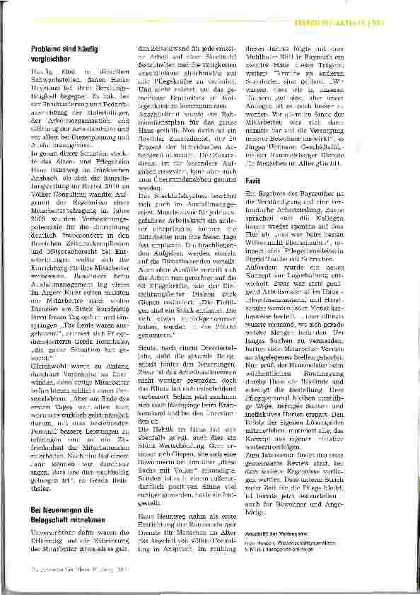 Vorschauseite 2: Völker Consulting setzt auf Kaizen für Altenheime