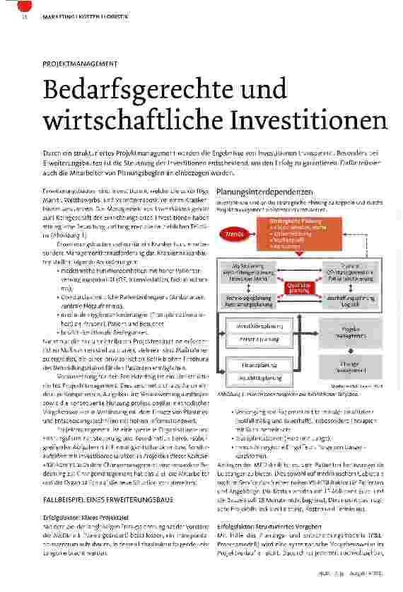Vorschauseite 1: Bedarfsgerechte und wirtschaftliche Investitionen