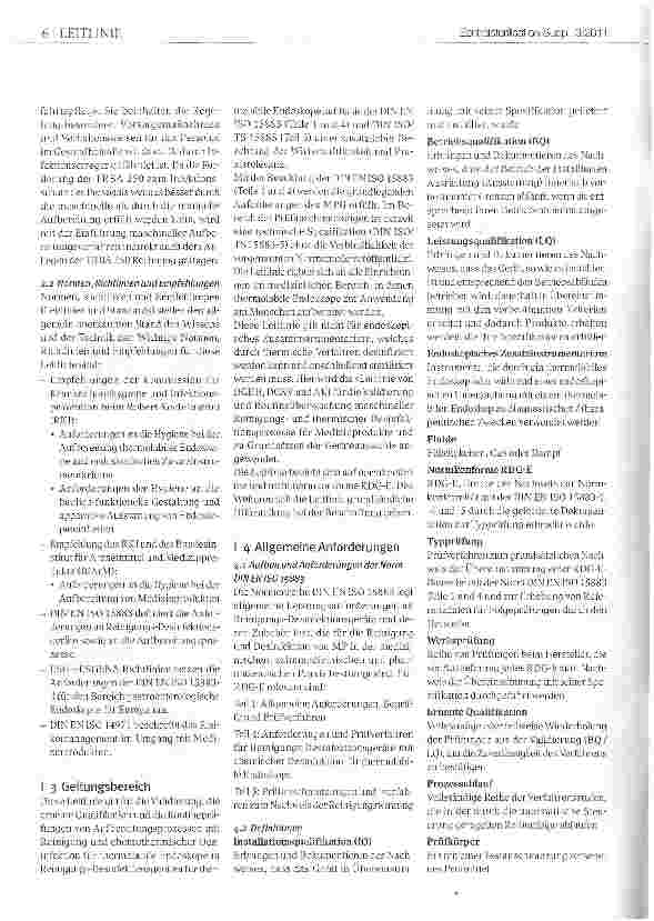 Vorschauseite 2: Leitlinie zur Validierung maschineller Reinigungs-Desinfektionsprozessezur Aufbereitung thermolabiler Endoskope