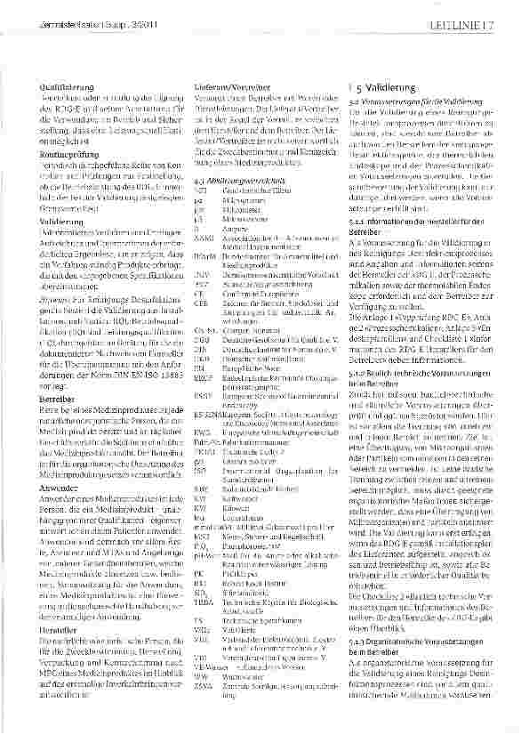 Vorschauseite 3: Leitlinie zur Validierung maschineller Reinigungs-Desinfektionsprozessezur Aufbereitung thermolabiler Endoskope