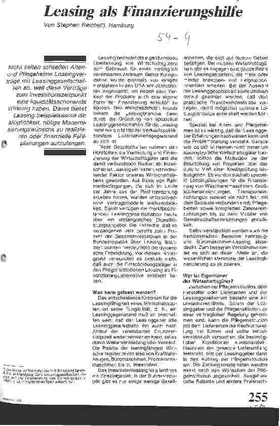 Vorschauseite 1: Leasing als Finanzierungshilfe