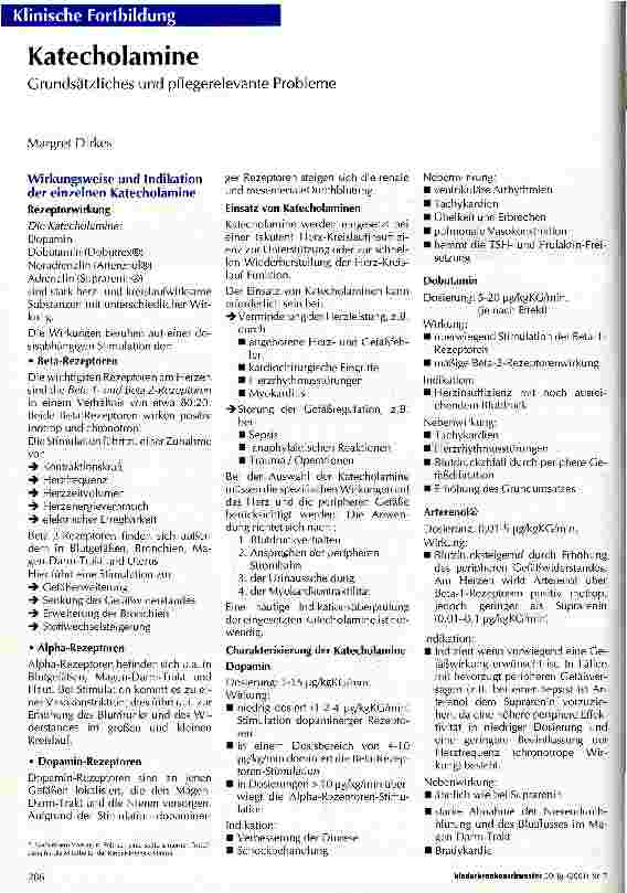 Vorschauseite 1: Katecholamine