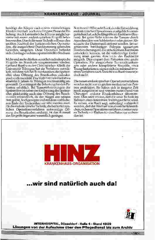 Vorschauseite 2: Endoskopische Operationen schonen die Patienten Schnelle Rehabilitation / Verzicht auf große Schnitte