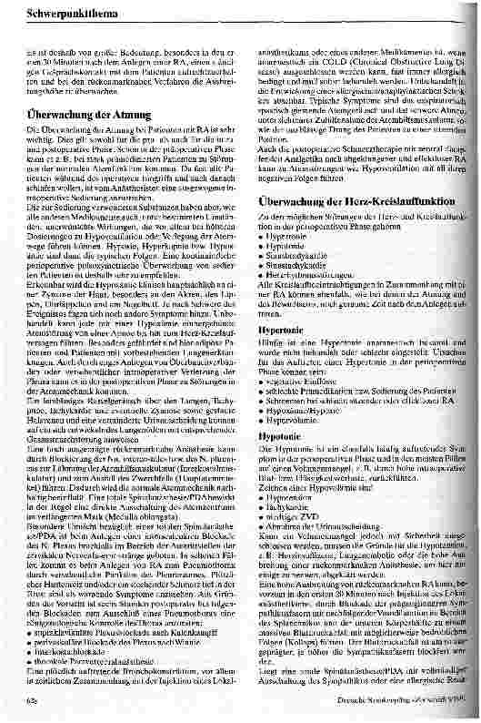 Vorschauseite 3: Die Überwachung von Patienten mit Regionalanästhesie