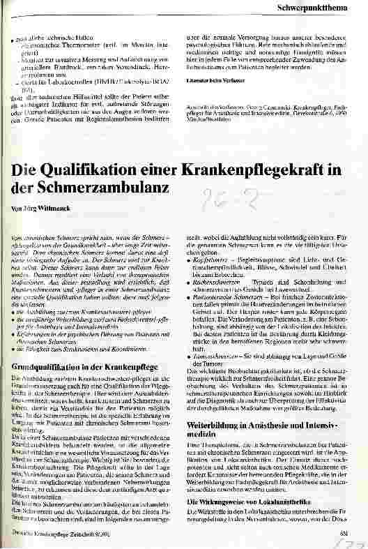Vorschauseite 6: Die Überwachung von Patienten mit Regionalanästhesie
