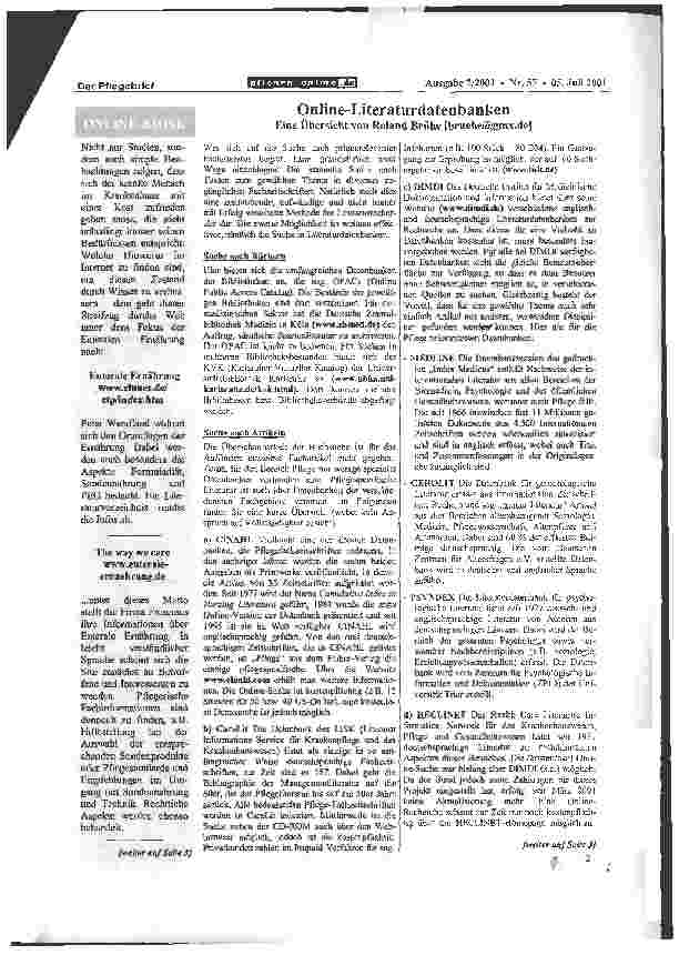 Vorschauseite 1: Online-Literaturdatenbanken