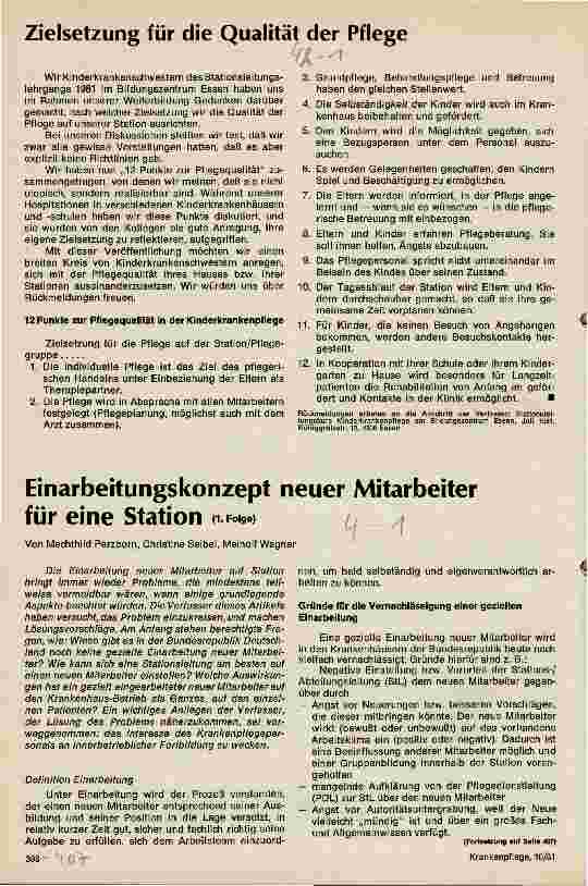 Vorschauseite 1: Zielsetzung für die Qualität der Pflege